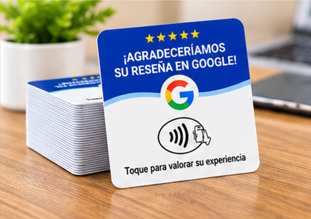 Tarjeta NFC de Reseñas de Google (Diseño en Español) – Consigue más opiniones en 1 toque