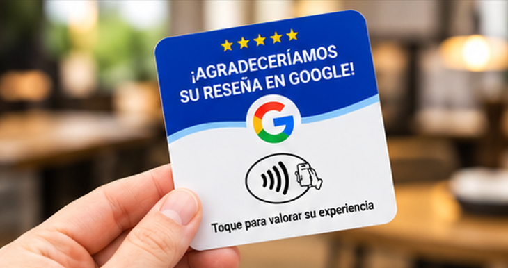Tarjeta NFC de Reseñas de Google (Diseño en Español) – Consigue más opiniones en 1 toque